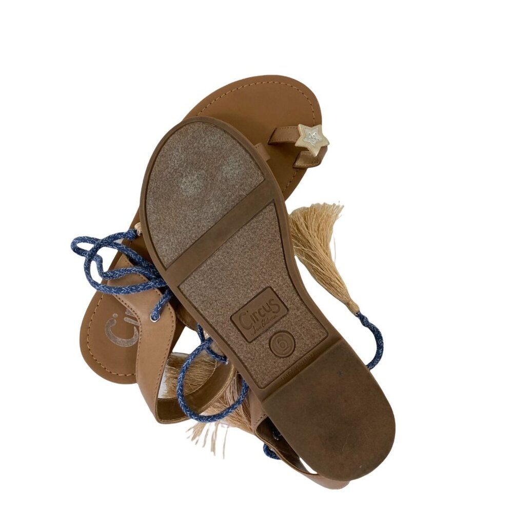 Sam Edelman Sandals Womens Size 6  Blue Gold Tassle Star Rhinestone Strappy Boho - Picture 10 of 10